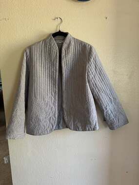 Shangri-La 100% Pure Silk Quilted Floral Embroidered Jacket Size M W145